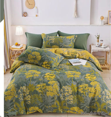 100% de coton peigné lavé, couleur tissage, lit, couverture de couette, coussin, étui, feuille