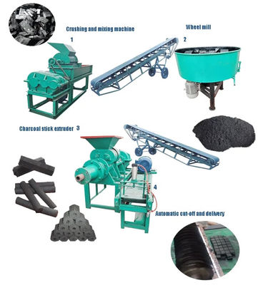 XDEM Machine de pressage de briquettes de charbon de bois de coco Husk ligne de production d'extrudeuse de charbon