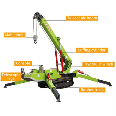 Crane mobile polyvalente pour les travaux de construction 10T 12T Mini-crane à araignée