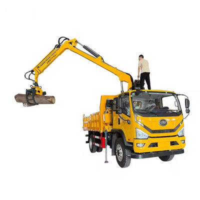 XDEM Multifonctionnelle Hydraulique Rotation Boom Grab Grue en bois avec châssis automobile à usage agricole