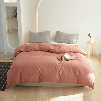 Coral doux Naturel haut fil coton Couverture couette Lit ensemble coussin Casse montée feuille