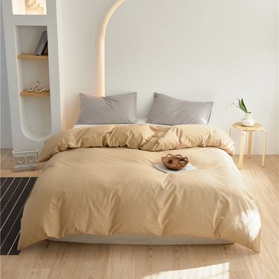 Couverture de lit en coton pur 100% marron clair