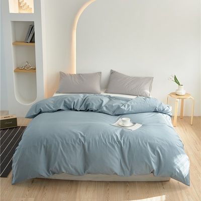 Couverture de couette en coton 100% pur bleu clair