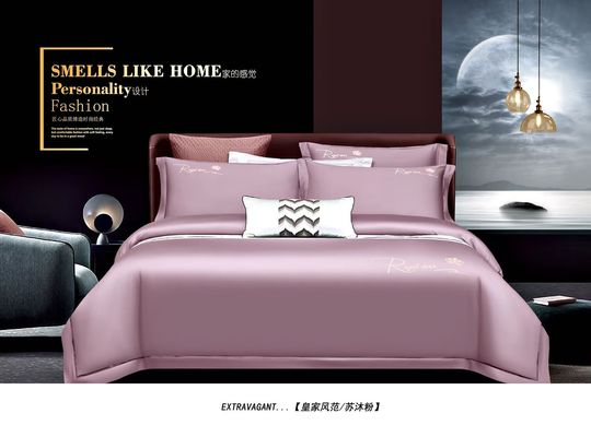 100% coton égyptien Couverture de couette rose