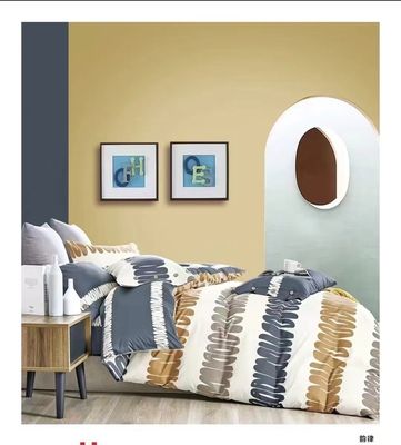Ins Style Stripe Reactive Print Couverture de lit en coton complet