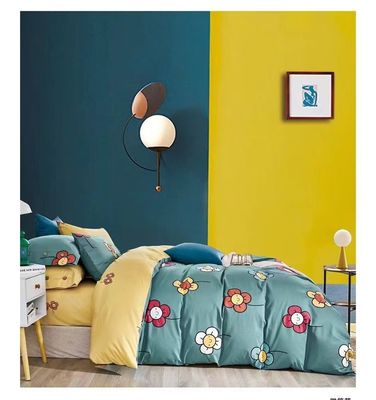 Nouvelle arrivée Print réactif Cyan Jaune 100% Coton pur Couverture de lit