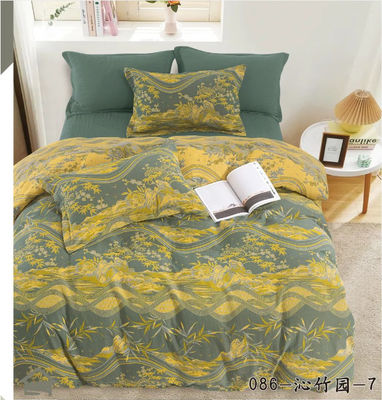 100% coton lavé Jacquard lit ensemble couette couverture lit taille personnalisée