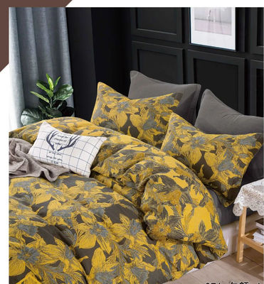 Couleur jaune gris Jacquard coton Lit Lit Coussin Casse Couverture