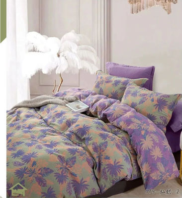 Couleur violette verte et beige assortie Lit de coton doux lavé Taille personnalisée