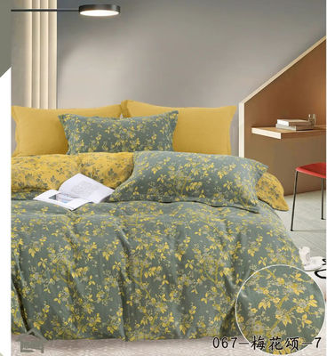 Couverture de lit en coton jaune et vert, taille personnalisée