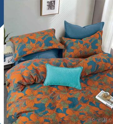 100% coton lavé Tissus pour la maison Lit de lit Couverture de couette