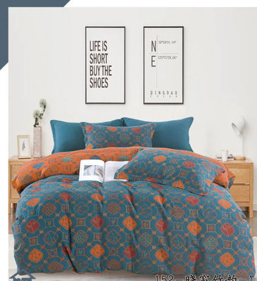 Santé et confort 100% coton lavé couverture de couette Jacquard drap de lit drap monté