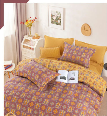 Ensemble de literie en coton double Jacquard en tissu lavé sur mesure