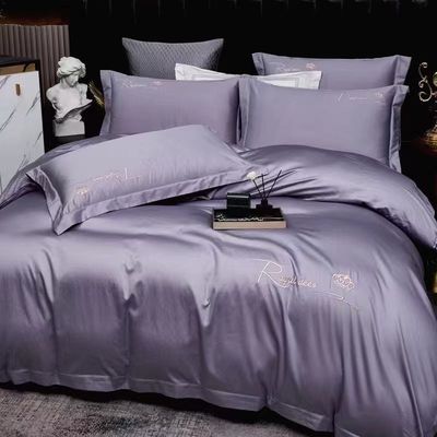 100S coton égyptien broderie couverture couette lit ensemble maison produit textile Taille personnalisée