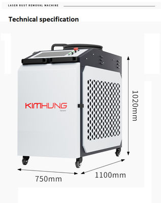 Machine de nettoyage au laser à grande vitesse 1500W 2000W refroidissement par air Matériau inoxydable Découpe de la couche d'oxydation de l'huile de rouille métallique