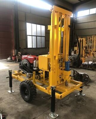 YZ50-150H Hydraulique Diesel Machine de forage de puits d'eau Optionnel roue / châssis à rampe à roues 210m Forage de forage de forage profond Max 400mm Diamètre Variable vitesse Equipement de forage à l'eau pour l'irrigation agricole