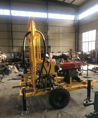 YZ50-150H Hydraulique Diesel Machine de forage de puits d'eau Optionnel roue / châssis à rampe à roues 210m Forage de forage de forage profond Max 400mm Diamètre Variable vitesse Equipement de forage à l'eau pour l'irrigation agricole