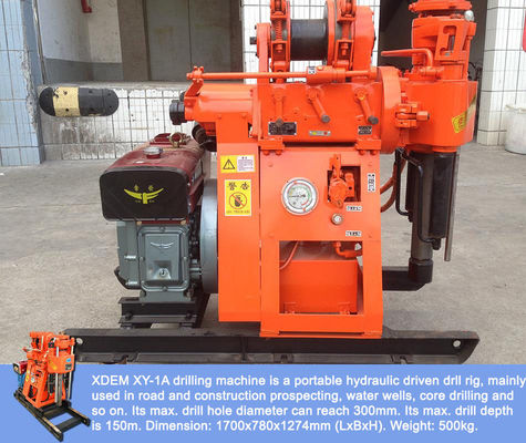 Exploitation géologique portable XY-1A-4H Forage 150m alimentation hydraulique Roche machine à noyau moteur diesel intégré pompe à boue pour la montagne et de la plaine de construction d'enquête