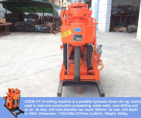Exploitation géologique portable XY-1A-4H Forage 150m alimentation hydraulique Roche machine à noyau moteur diesel intégré pompe à boue pour la montagne et de la plaine de construction d'enquête